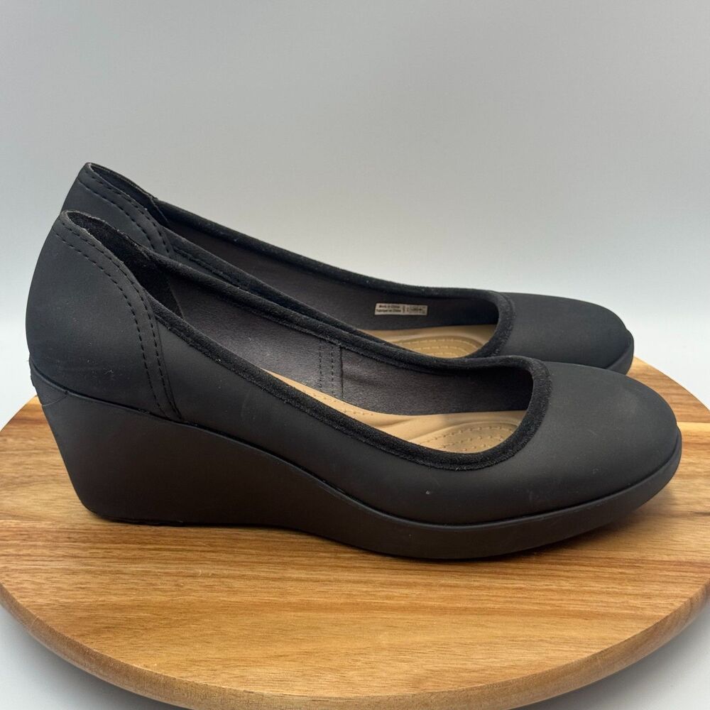 CROCS Women's 10 Black Marin Colorlite Wedges Pump Slip On Casual Comfort
